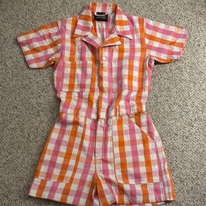 Big Bud Press plaid short sleeved romper